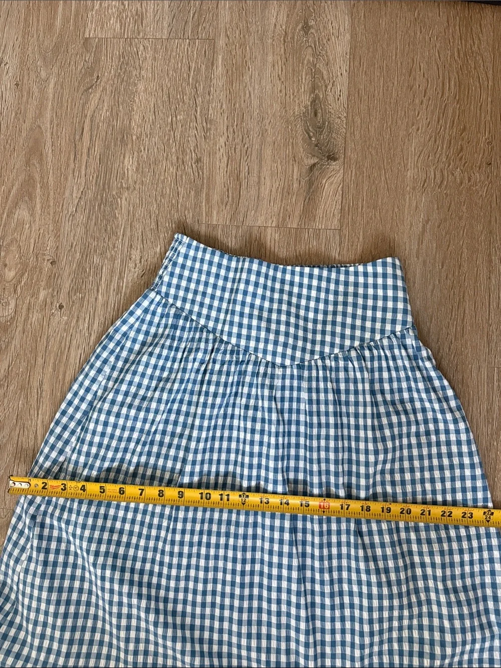 WILD FABLE / Blue Gingham Tiered Maxi Skirt